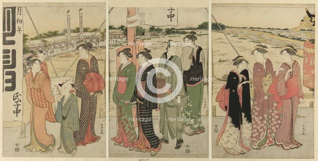 Visit to the Masaki Inari Shrine, 1786. Creator: Katsukawa Shuncho.