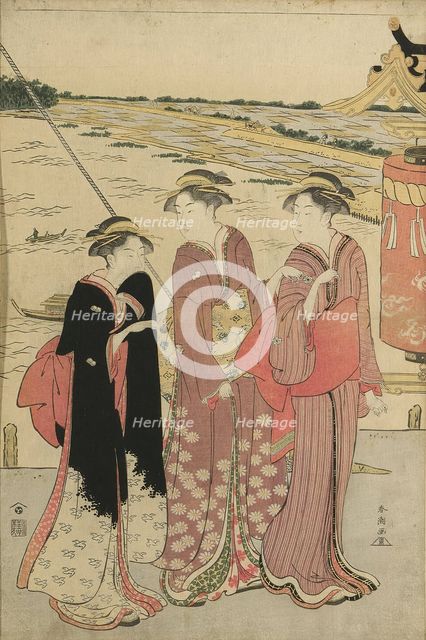 Visit to the Masaki Inari Shrine, 1786. Creator: Katsukawa Shuncho.