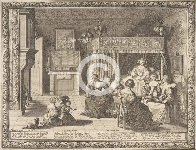 Visit to the New Mother, 1633. Creator: Abraham Bosse.