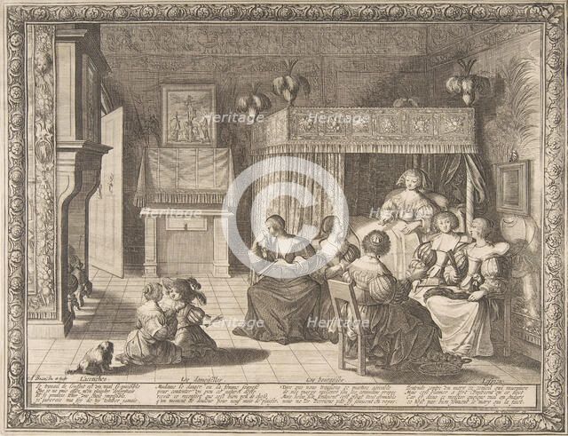 Visit to the New Mother, 1633. Creator: Abraham Bosse.