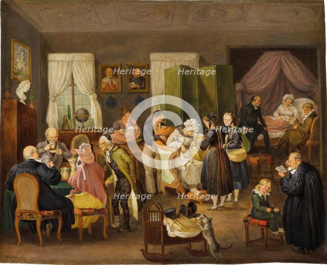 Visit to the Protestant Pastor's House for Baptism, 1828. Creator: Pflug, Johann Baptist (1785-1866).