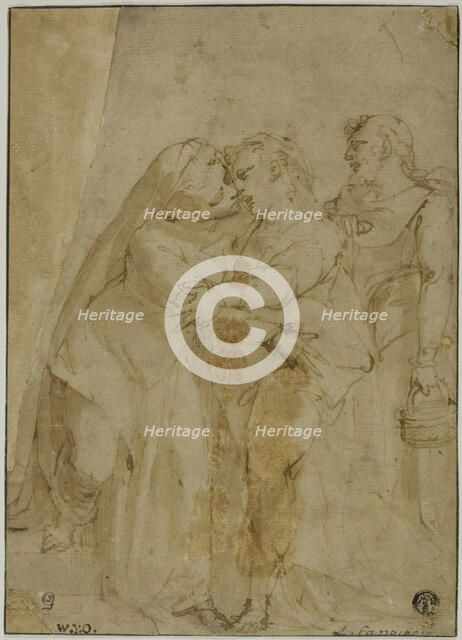 Visitation, c.1555. Creator: Luca Cambiaso.