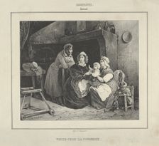 Visite Chez la Nourrice (Visit to the Wetnurse) (from Journal l'Artiste), 19th century. Creator: Victor Adam