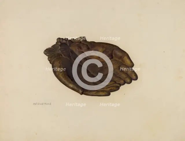 Visiting Card Tray, c. 1941. Creator: Mildred Ford.