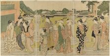 Visiting a temple dedicated to Fudo, c. 1780/1801. Creator: Katsukawa Shuncho