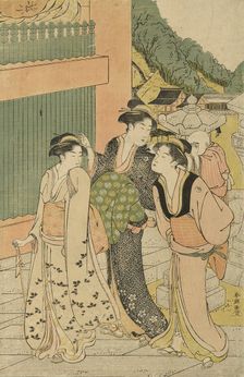 Visiting a temple dedicated to Fudo, c. 1780/1801. Creator: Katsukawa Shuncho