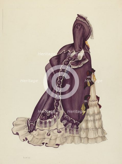 Visiting Dress, 1935/1942. Creator: Eleanor Ruelos.