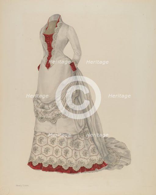 Visiting Dress, 1935/1942. Creator: Nancy Crimi.