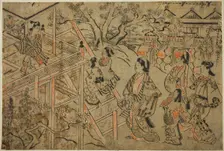 Visiting Kiyomizu Temple, c. 1684/98. Creator: Sugimura Jihei