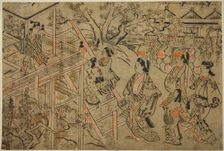 Visiting Kiyomizu Temple, c. 1684/98. Creator: Sugimura Jihei