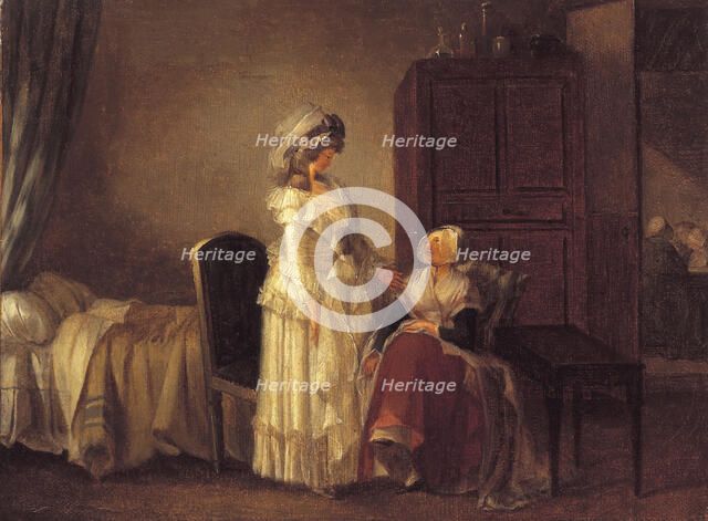 Visiting the convalescent. Creator: Jean-Baptiste Mallet.