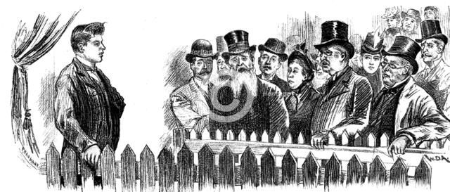 Visiting the Fasting Man at the Royal Aquarium, Westminster, 1890. Creator: P Naumann.