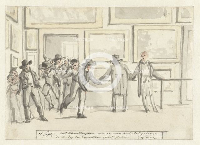 Visitors at the Art Exhibition in Amsterdam in 1808, 1808. Creator: Christiaan Andriessen.