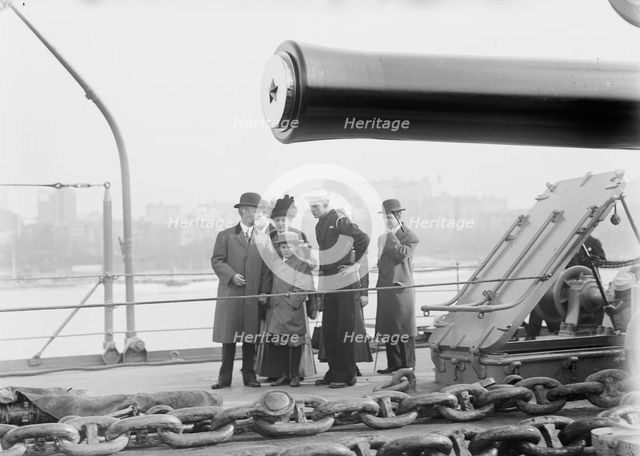 Visitors on board the USS Connecticut 10/11, 1911. Creator: Bain News Service.