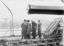 Visitors on board the USS Connecticut 10/11, 1911. Creator: Bain News Service
