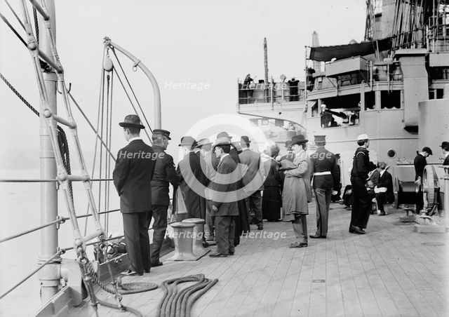 Visitors on USS Connecticut, between c1910 and c1915. Creator: Bain News Service.