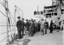 Visitors on USS Connecticut, between c1910 and c1915. Creator: Bain News Service