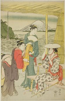 Visitors to Enoshima, c. 1789. Creator: Torii Kiyonaga