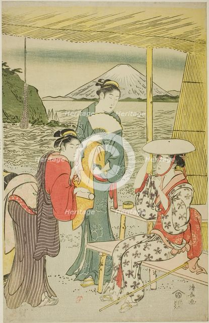 Visitors to Enoshima, c. 1789. Creator: Torii Kiyonaga.