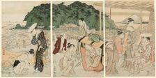 Visitors to Enoshima, c. 1789. Creator: Torii Kiyonaga