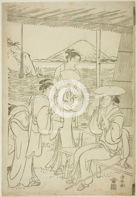 Visitors to Enoshima, c. 1789. Creator: Torii Kiyonaga.