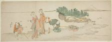 Visitors to Enoshima, Japan, c. 1801/04. Creator: Hokusai