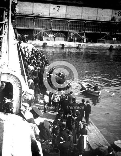 Visitors to Port Doumen, Saigon, Vietnam, 1900. Artist: Unknown