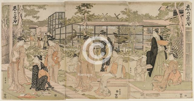 Visitors to the Shika Tea House, early 1790s. Creator: Utagawa Toyokuni (Japanese, 1769-1825).
