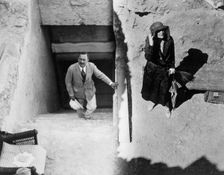 Visitors to the Tomb of Tutankhamun, Valley of the Kings, Egypt, 1923. Creator: Harry Burton