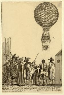 Vista del globo aereostatico que se hechò ante sus magesta ?pub. 1793. Creator: Italian School (18th Century)