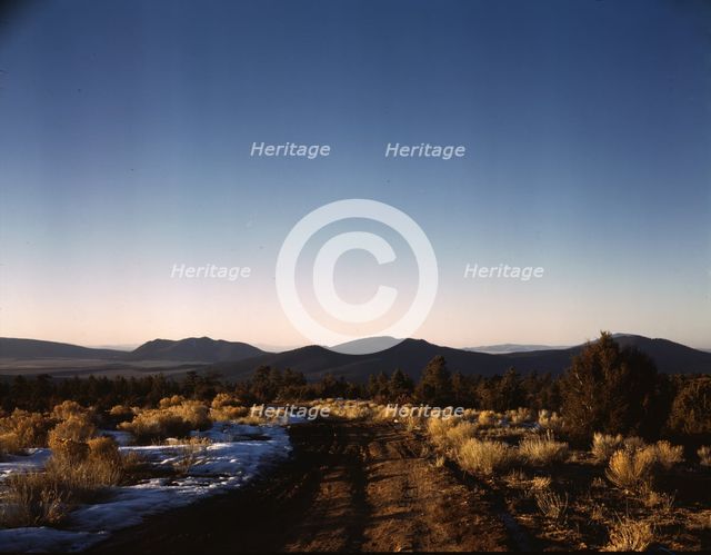 Vista westward over the Rio Grande valley from the foot...near Questa, Taos County, New Mexico, 1943 Creator: John Collier.