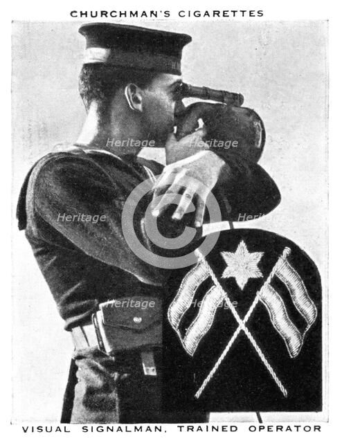 Visual Signalman, Trained Operator, 1937.Artist: WA & AC Churchman