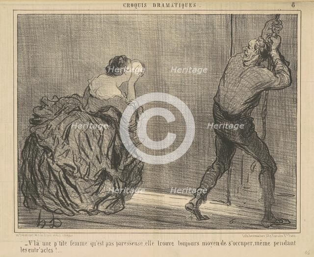 V'la une p'tite femme qu'est pas paresseuse ..., 19th century. Creator: Honore Daumier.