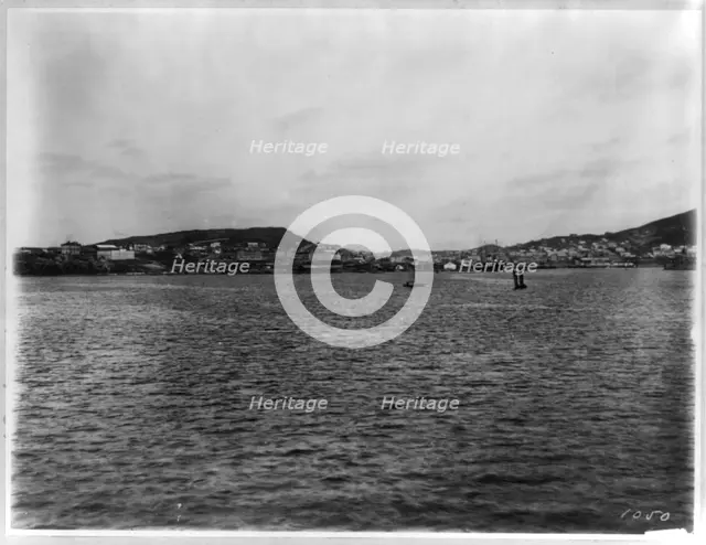 Vladivostok - panoramic view from harbor Artist: Jackson, William Henry (1843-1942)
