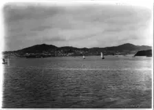Vladivostok - panoramic view from harbor Artist: Jackson, William Henry (1843-1942)
