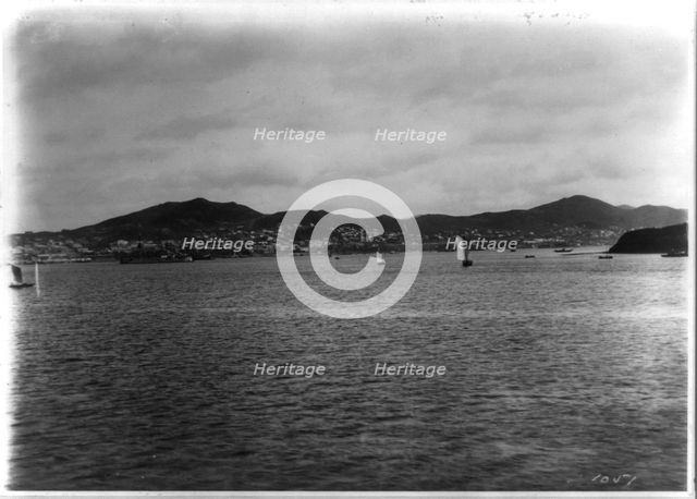 Vladivostok - panoramic view from harbor Artist: Jackson, William Henry (1843-1942)