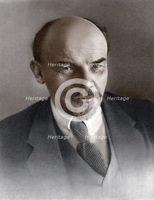 Vladimir Ilyich Ulyanov (Lenin), Russian Bolshevik revolutionary, c1917. Artist: Unknown