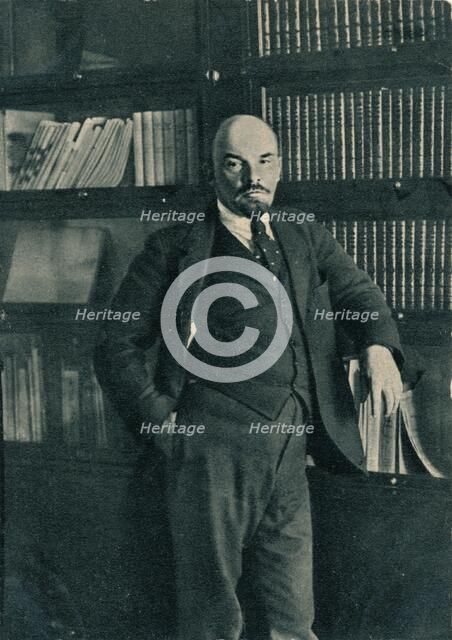 'Vladimir Ilich Lenin, Russian Bolshevik leader, in the Kremlin, Moscow, Russia, October', 1918. Artist: Unknown.