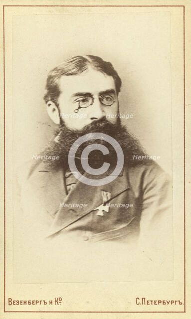 Vladimir Ivanovich Nemirovich-Danchenko, half-length portrait, facing ..., between 1880 and 86. Creator: Unknown.