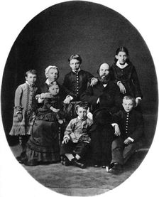 Vladimir Ulyanov (Lenin) as a grammar school pupil, with his family, Simbirsk, Russia, 1879