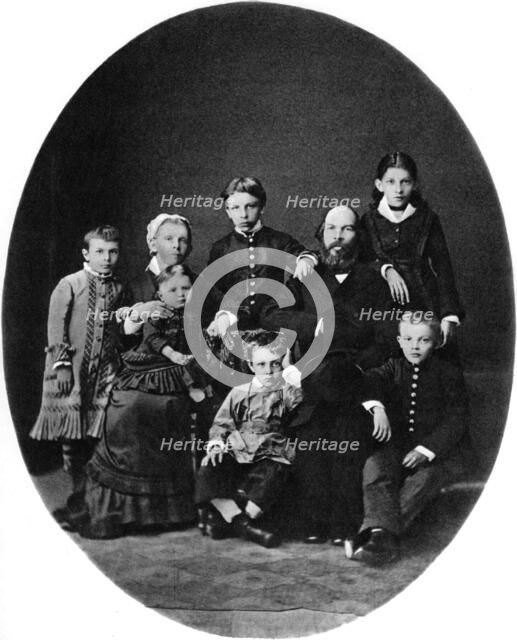 Vladimir Ulyanov (Lenin) as a grammar school pupil, with his family, Simbirsk, Russia, 1879. Artist: Unknown