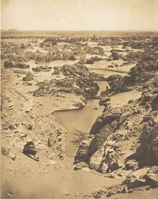 Vue cavalière de la seconde cataracte, prise du haut de Djebel-Aboucir, March 24, 1850. Creator: Maxime du Camp