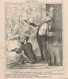 Vue d'un atelier la dernière semaine avant l'exposition, 1864. Creator: Honore Daumier