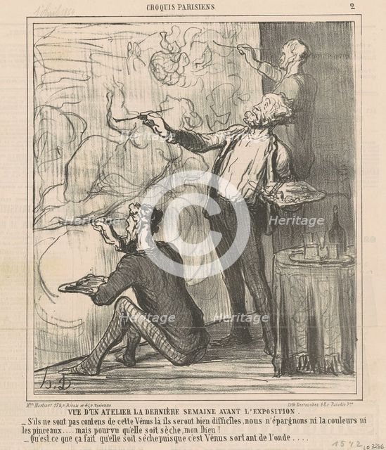 Vue d'un atelier la dernière semaine avant l'exposition, 1864.  Creator: Honore Daumier.