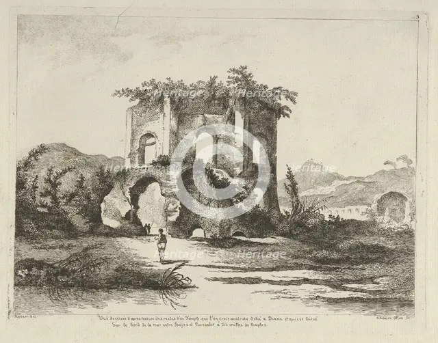 Vue d'un temple... dédié à Diane from Differentes vues dessiné d'après nature... d..., 18th century. Creator:  Adélaide Allou.