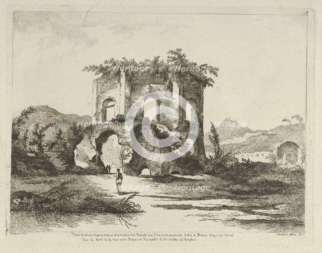 Vue d'un temple... dédié à Diane from Differentes vues dessiné d'après nature... d..., 18th century. Creator:  Adélaide Allou.