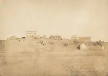 Vue d'une partie du village de Louxor, Thèbes, 1849-50. Creator: Maxime du Camp