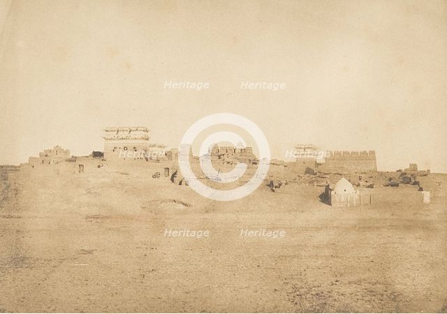 Vue d'une partie du village de Louxor, Thèbes, 1849-50. Creator: Maxime du Camp.