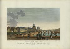 Vue du marché aux Fleurs, du Palais de justice, du Pont-au-change et du Pont-Neuf..., 1817-1824. Creator: Courvoisier-Voisin, Henri (1757-1830)