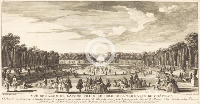 Vue du Bassin de Latone Prise du Bord de la Terrasse du Chateau. Creator: Jacques Rigaud.